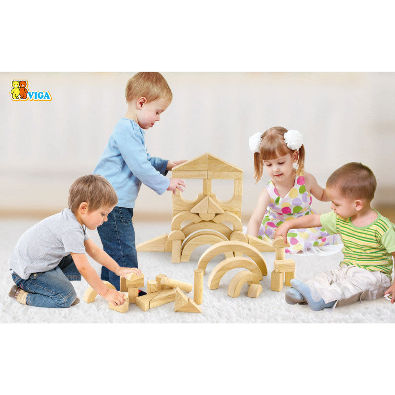 Set 6 modele blocuri arhitecturale de construit, natur, 158 buc, Viga